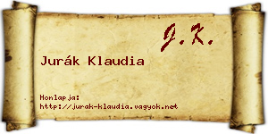 Jurák Klaudia névjegykártya